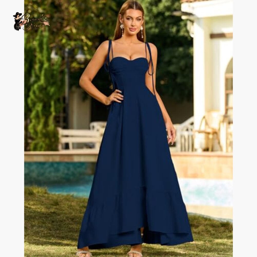 Polyester Elastane Smocked Back Spaghetti Strap M… - image 3